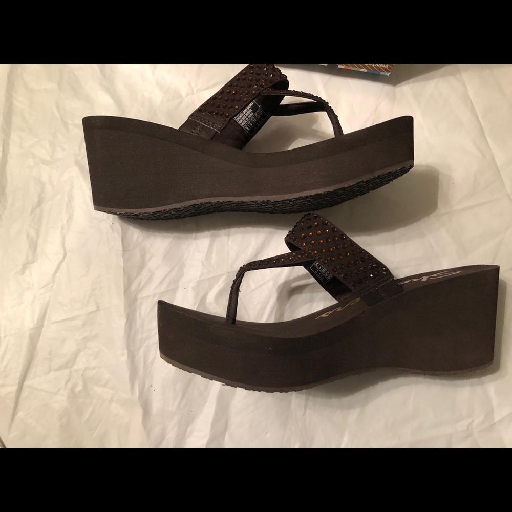 BrandNew Skechers Pin Up Cali Wedge Bling Sandals - Picture 15 of 16